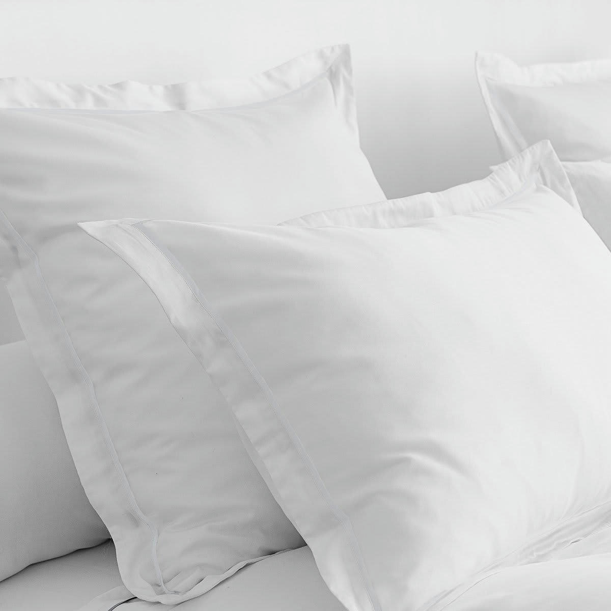 BRETEUIL - Taie d'oreiller satin blanc 50x75 cm