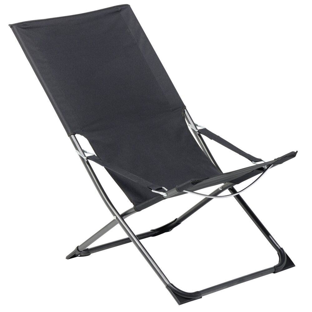 Chilienne extérieur Oxford unie noire L58xP77xH57cm