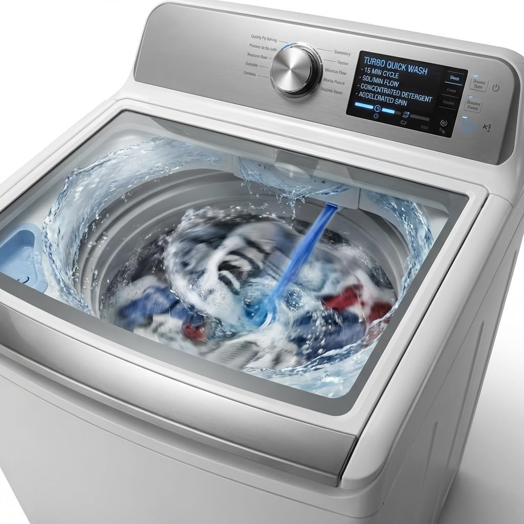 4.5 cu. ft. Top Load Washer with Triple Action Impeller for Tough Dirt & Stains - Reduce Laundry Time with Accela Wash & Express Wash