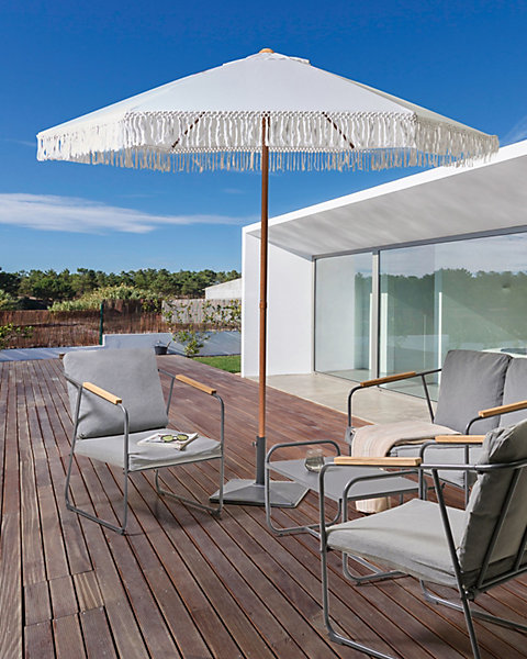 Parasol de jardin 258 cm MURASA Blanc
