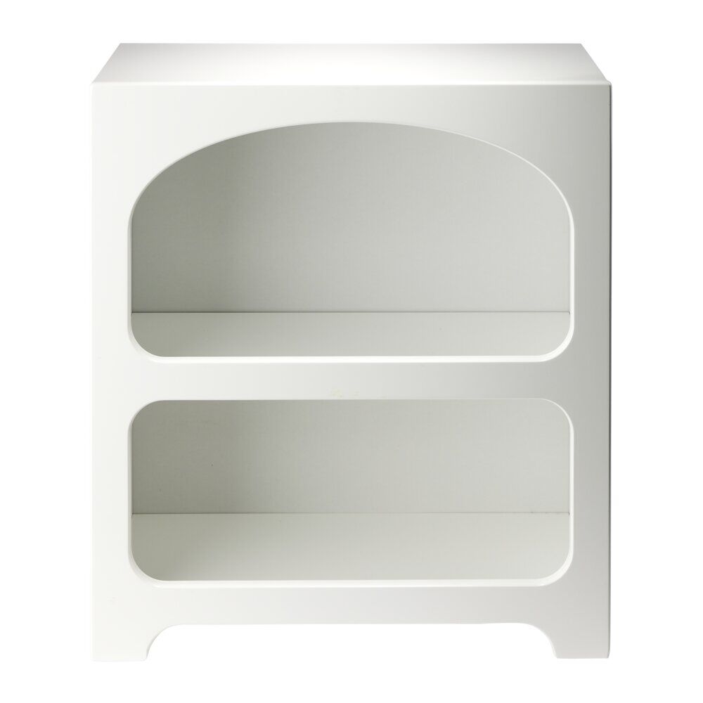 Table de chevet en bois 2 niches Moderna blanche L45xP24,5xH50cm
