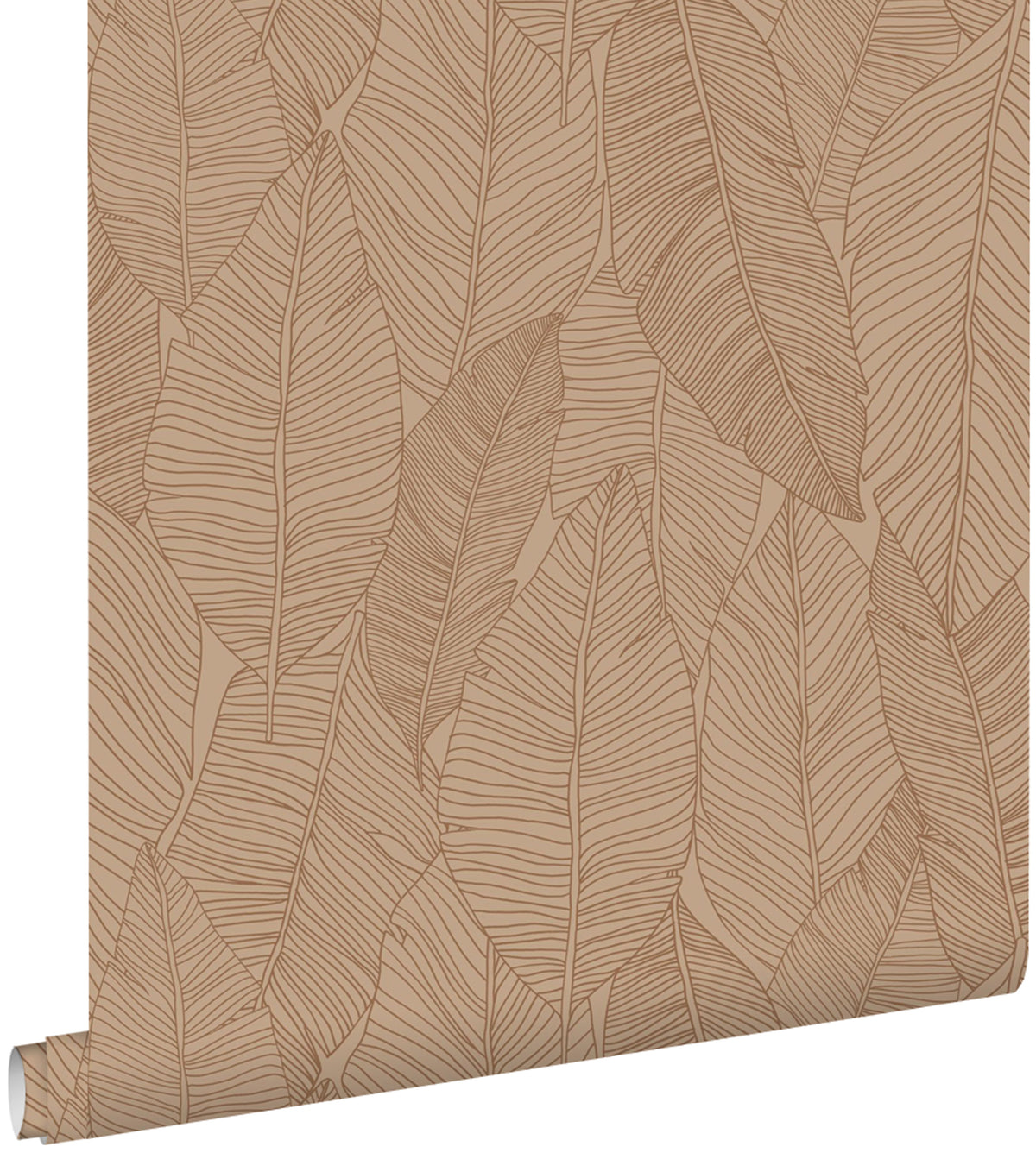 ESTAhome behang getekende bladeren terracotta roze - 53 cm x 10.05 m - 139353