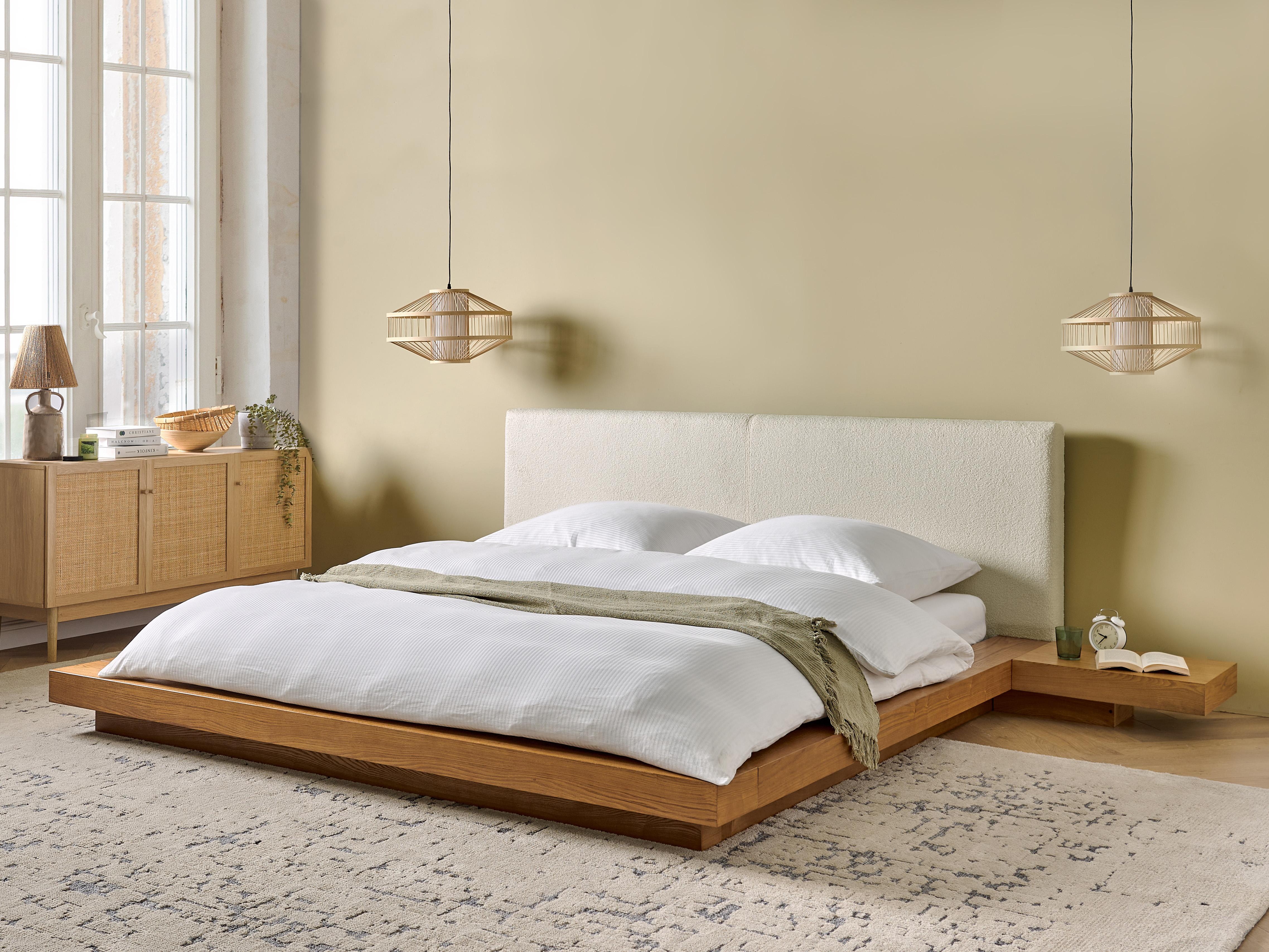 Bed Boucle ZEN 180 x 200 cm (EU Super King) Natural Ash Wood