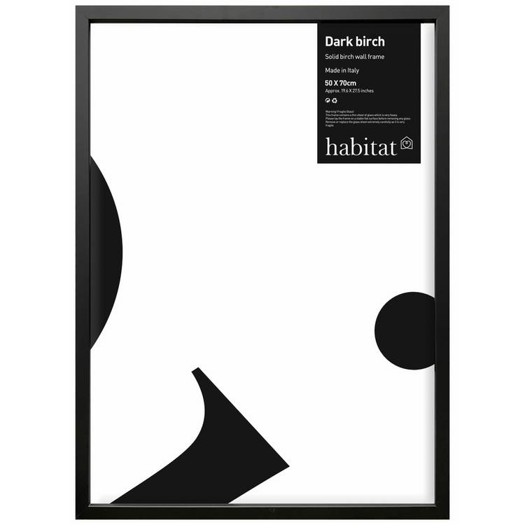 Habitat Black Dark Birch Wooden Picture Frame - 50 X 70cm