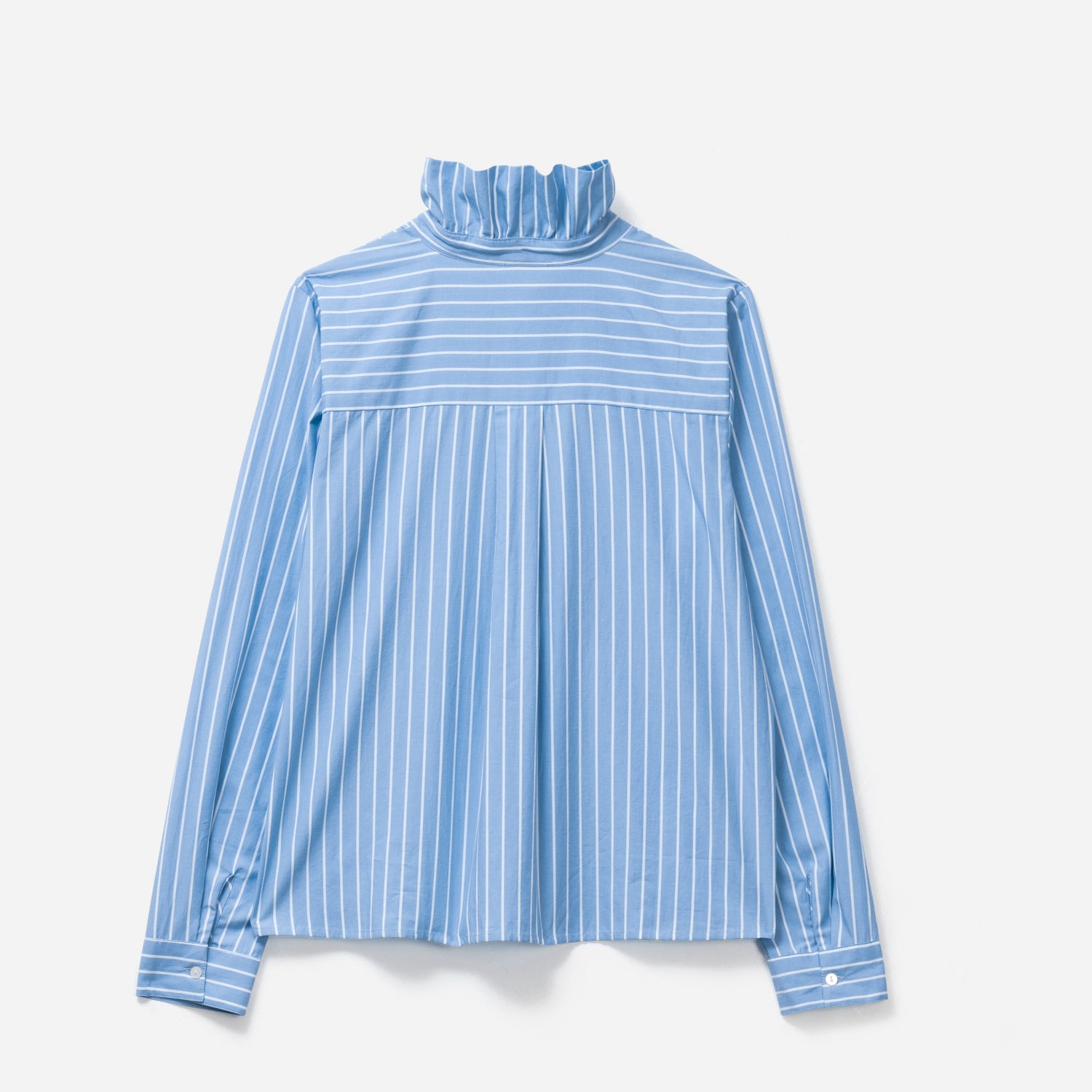 Chemise TEXTO bleue motif rayures col victorien