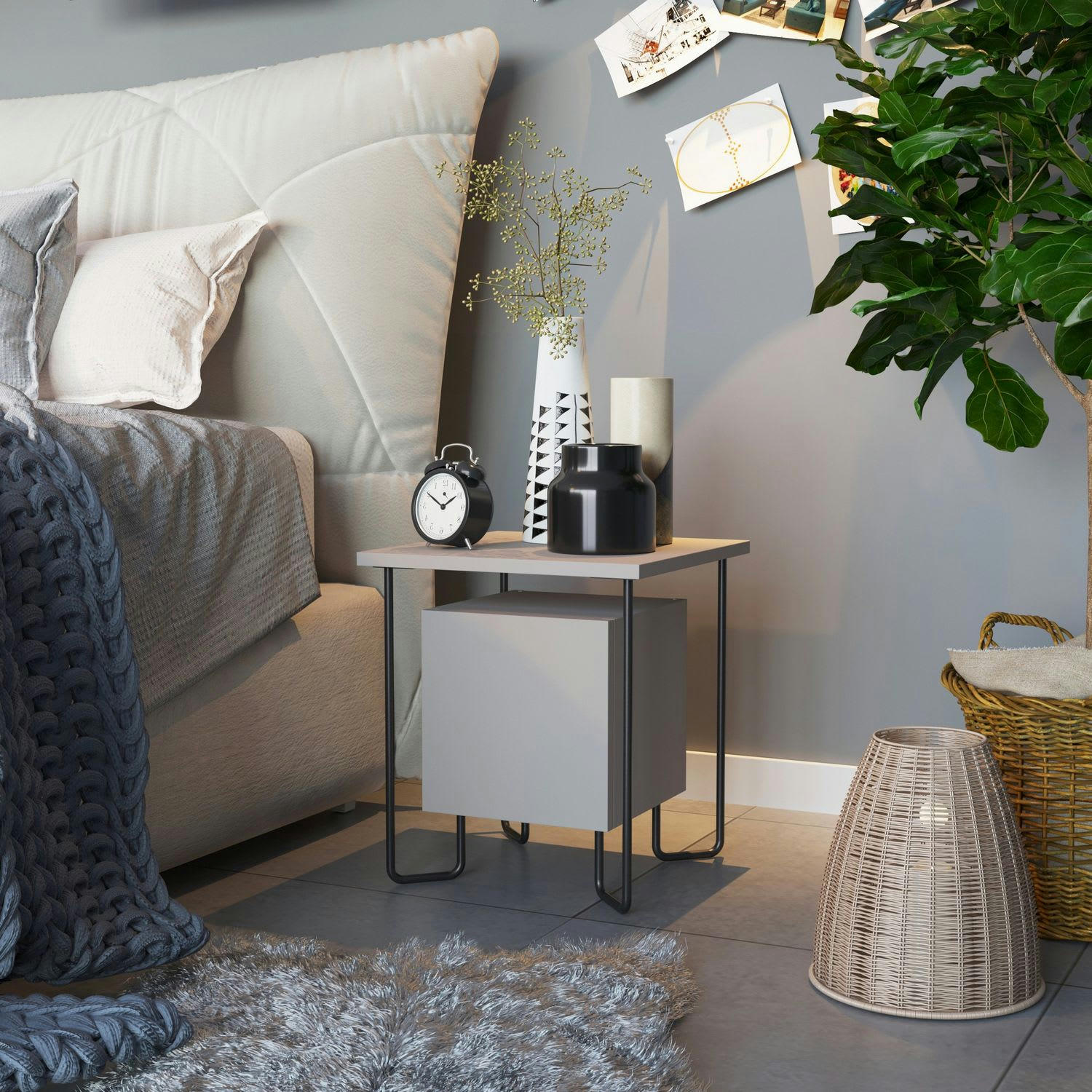 ACRES - Table de chevet design marron