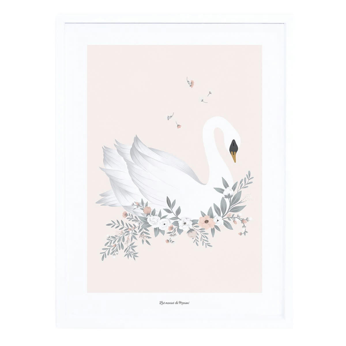 GRACE - Cadre cygne en Papier Rose