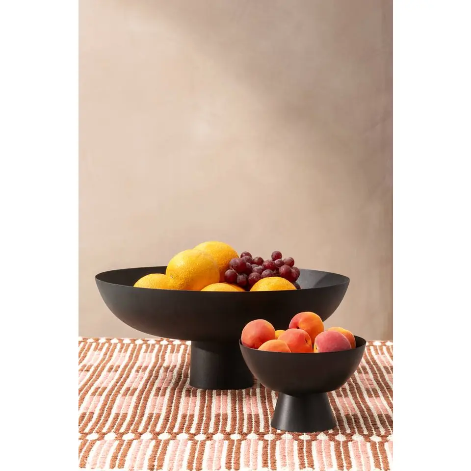 Decoratieschaal op voet - zwart - metaal - 10x&Oslash;16 cm