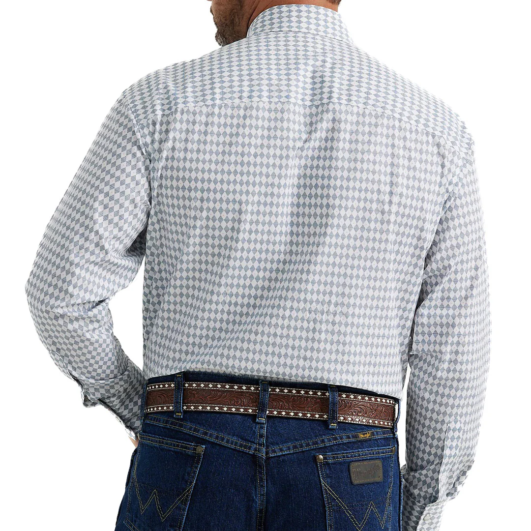 Мужская рубашка Wrangler George Strait Troubadour с застежками-кнопками, клетчатый узор ?ромб?.