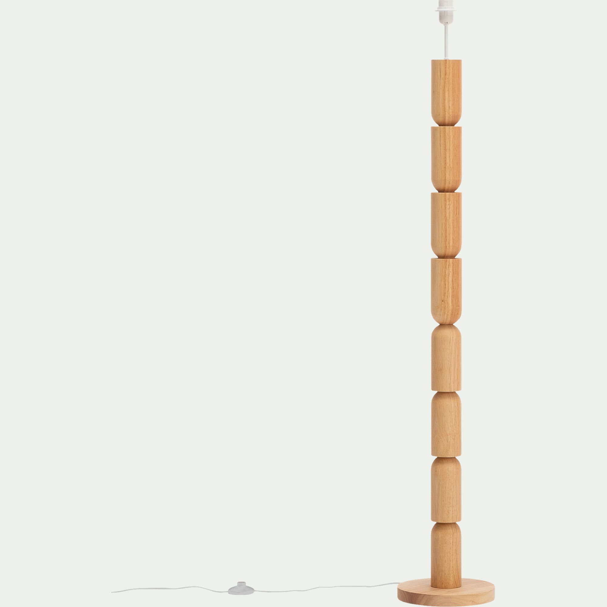 AGIOS - Pied de lampadaire en bois d'hévéa H152 cm - bois clair