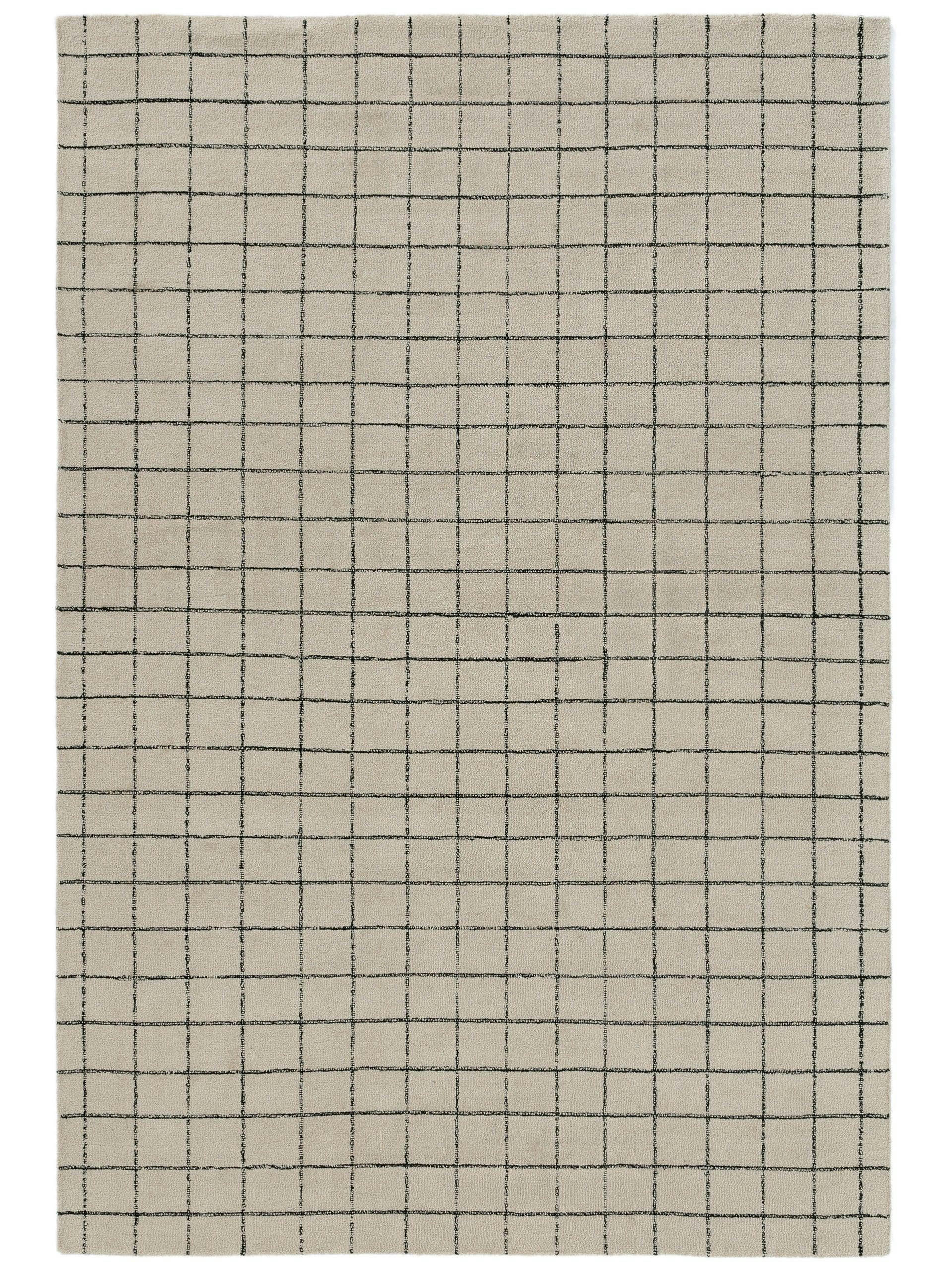 GRID - Tapis de laine taupe 120x170