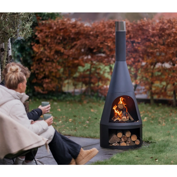 Gartenkamin »Kingston Extra Large«, LxBxH: 60x60x160 cm, schwarz