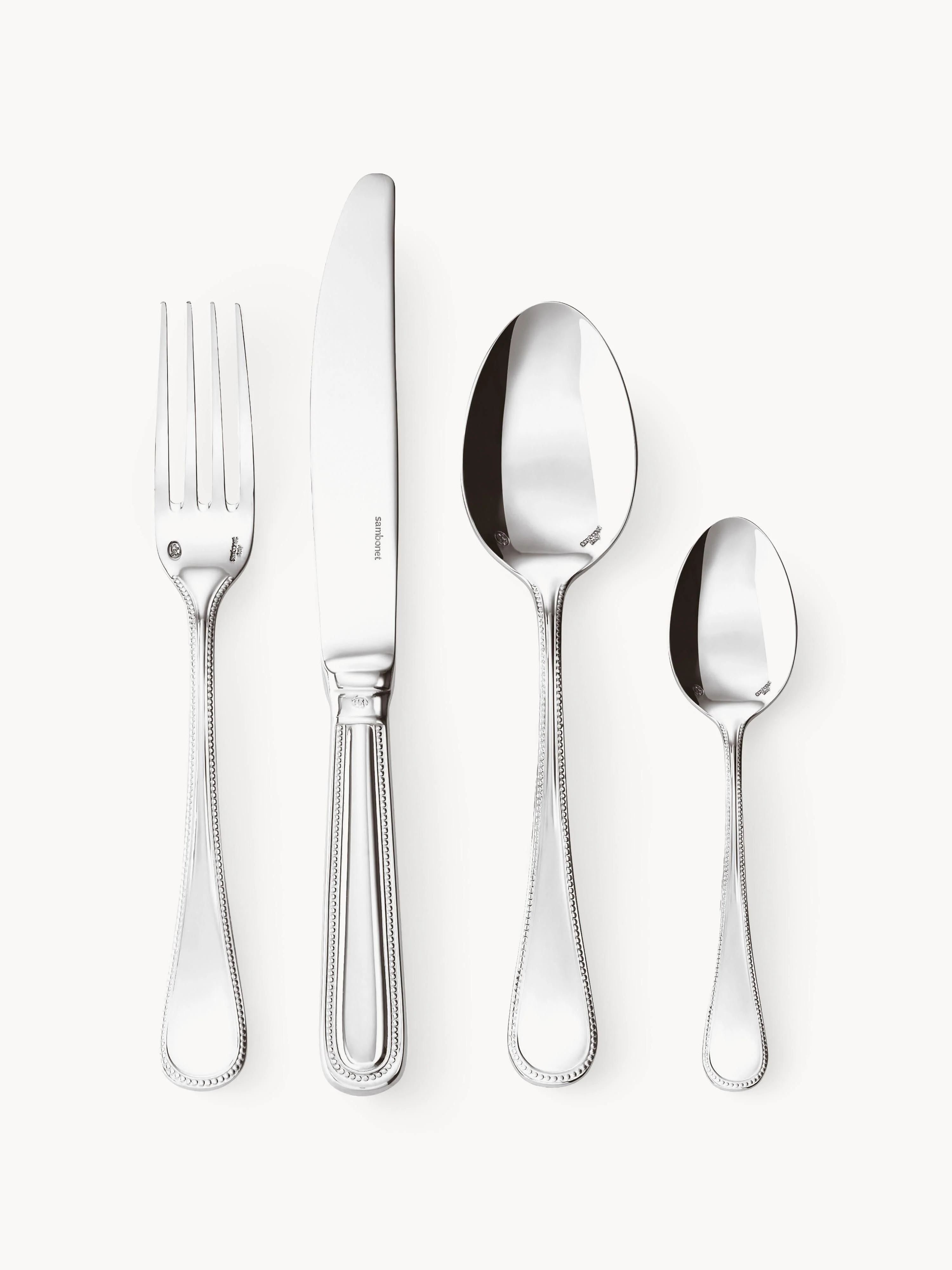 Hochglanzpoliertes Besteck-Set Perles, 6 Personen, 24er-Set