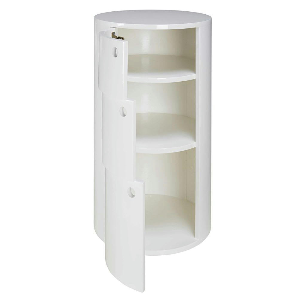 - Bout de canapé 3 portes blanc brillant