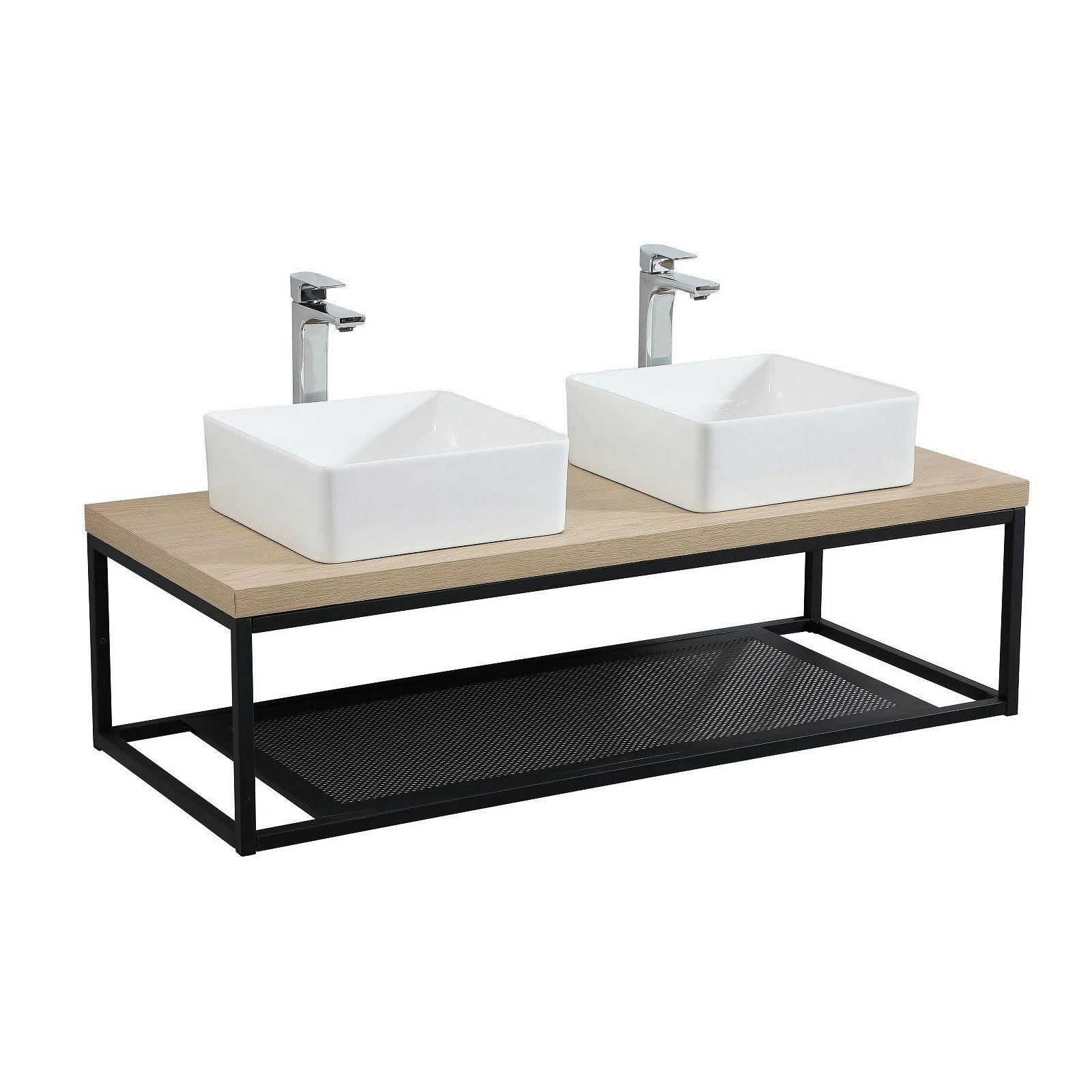 WILL - Plan de toilette suspendu  -Ep. 3,8cm L120cm + structure métal