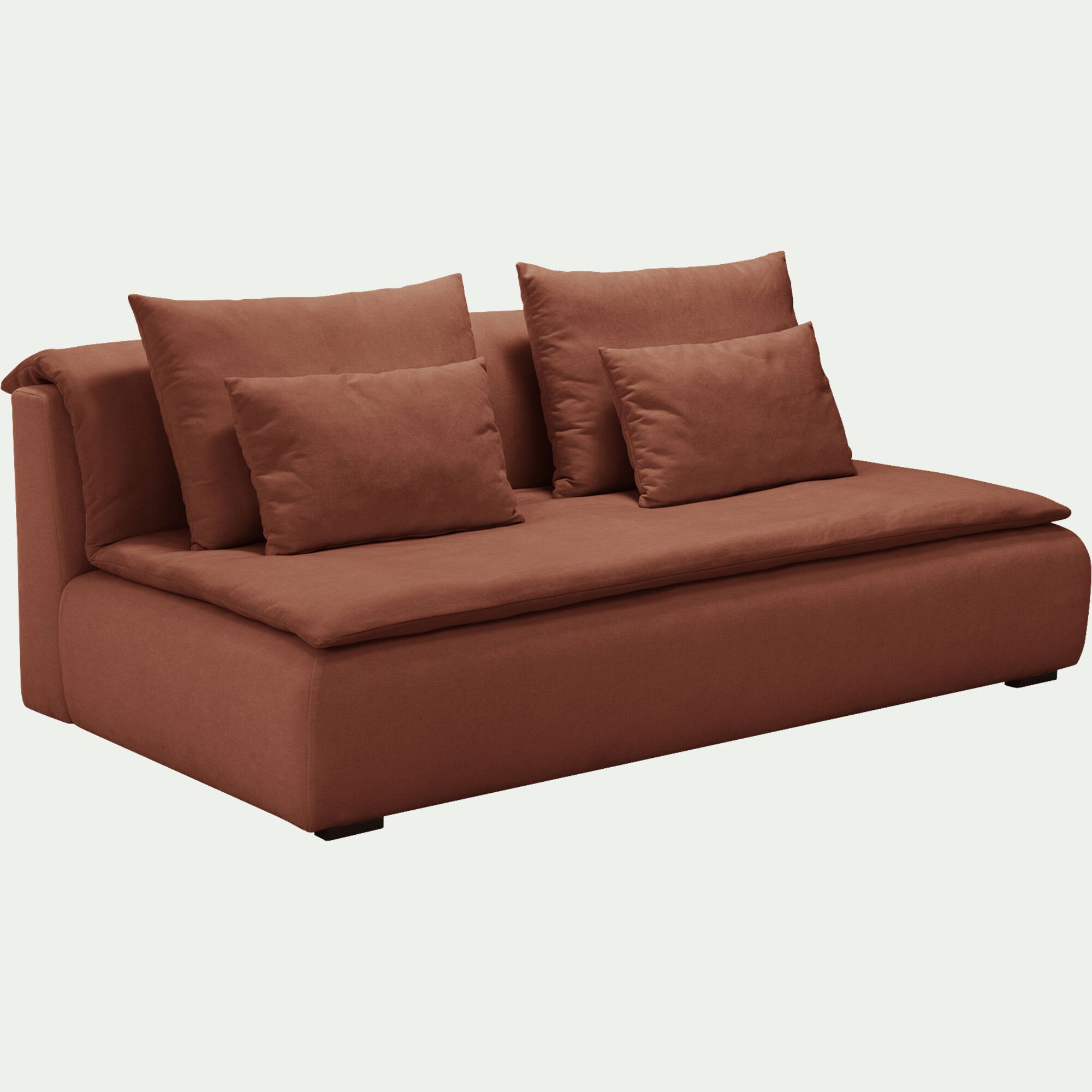 BACO - Canapé 3 places convertible en tissu wind - brun rustrel