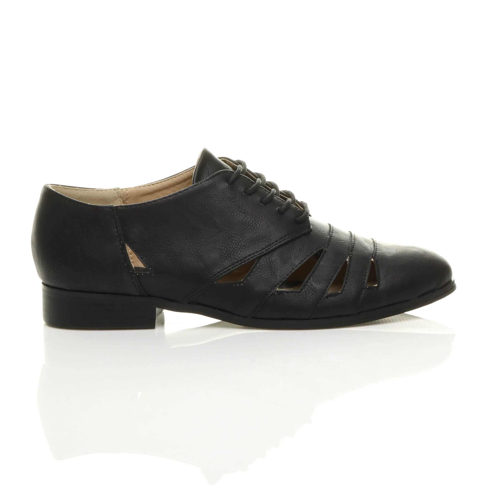 AJVANI Low Heel Cut Out Lace Up Oxford Brogues