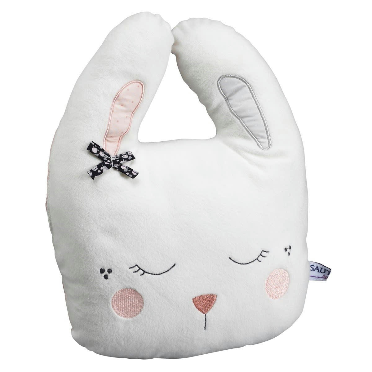 MISS FLEUR DE LUNE - Coussin déco lapin 34x26cm en polyester blanc