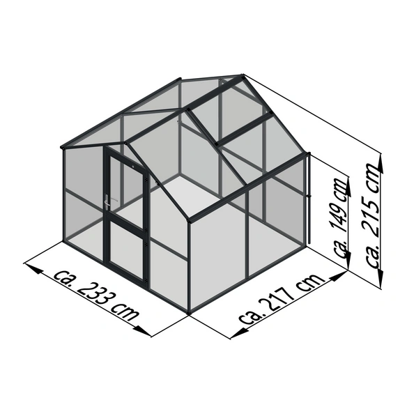 Gewächshaus »Premium«, BxL: 2,33 x 2,17 m, Steck-/Schraub-System