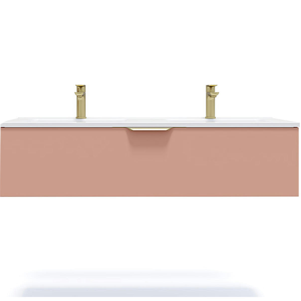 VENICE - Meuble salle de bain double vasque 120cm 1 tiroir Abricot