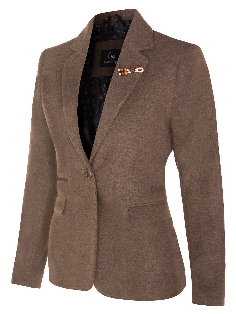 Infinity Leather Tweed 1920s Herringbone Blazer