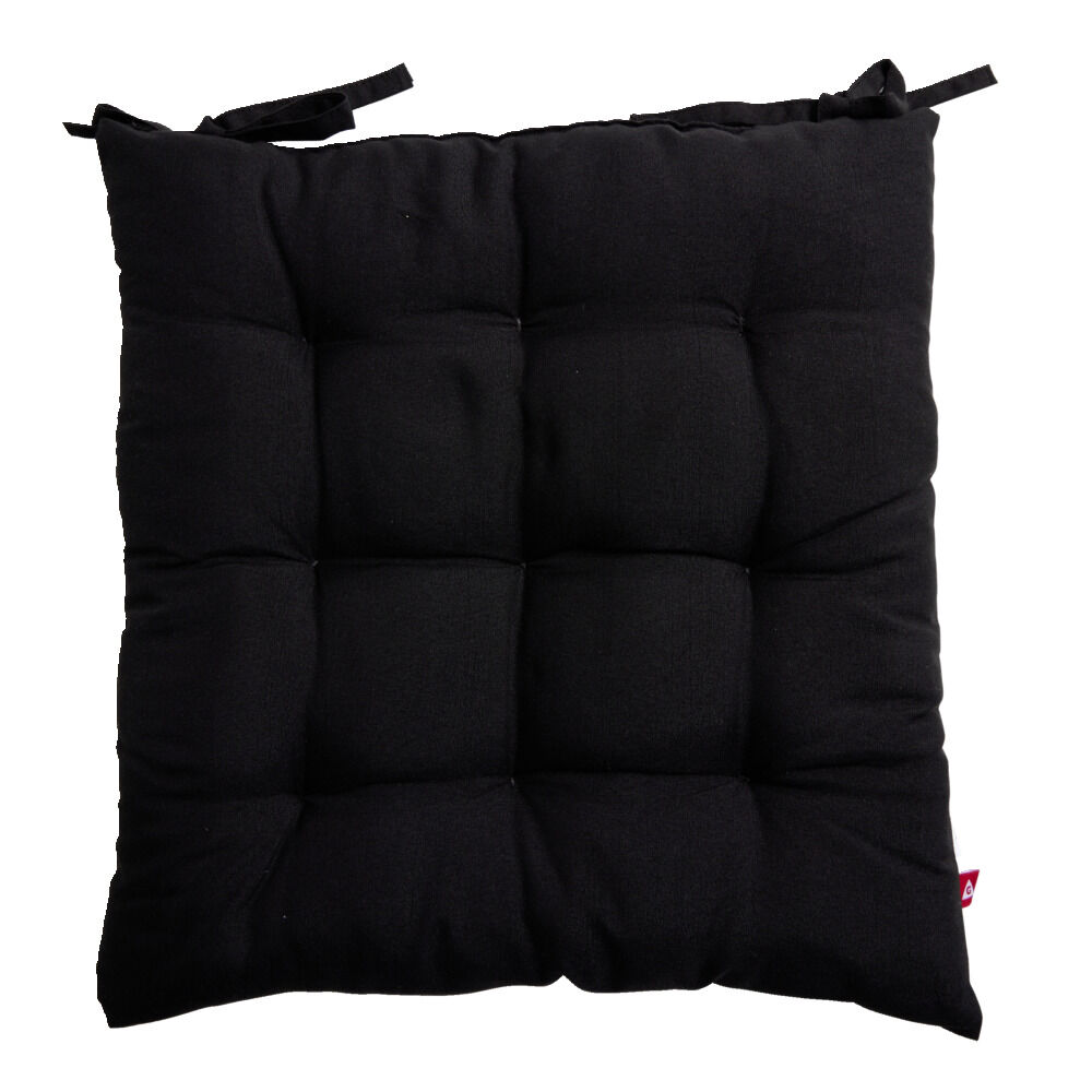 Coussin de chaise 40x40cm à nouettes noir
