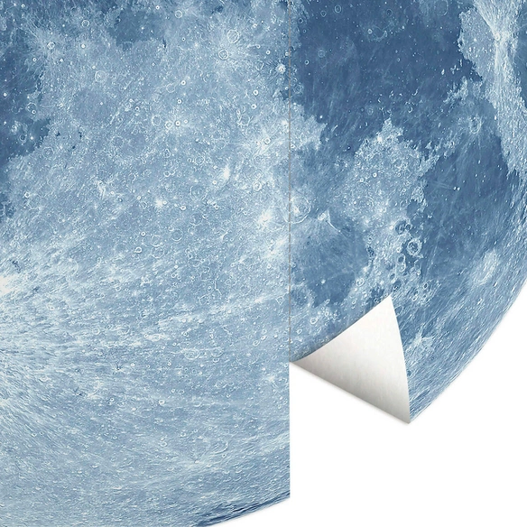 Vliestapete »Runde Vliestapete«, Mond Planet Vollmond Kinder, mehrfarbig, matt