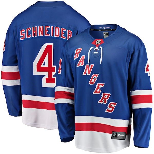 Braden Schneider New York Rangers  Home Premier Breakaway Player Jersey - Blue