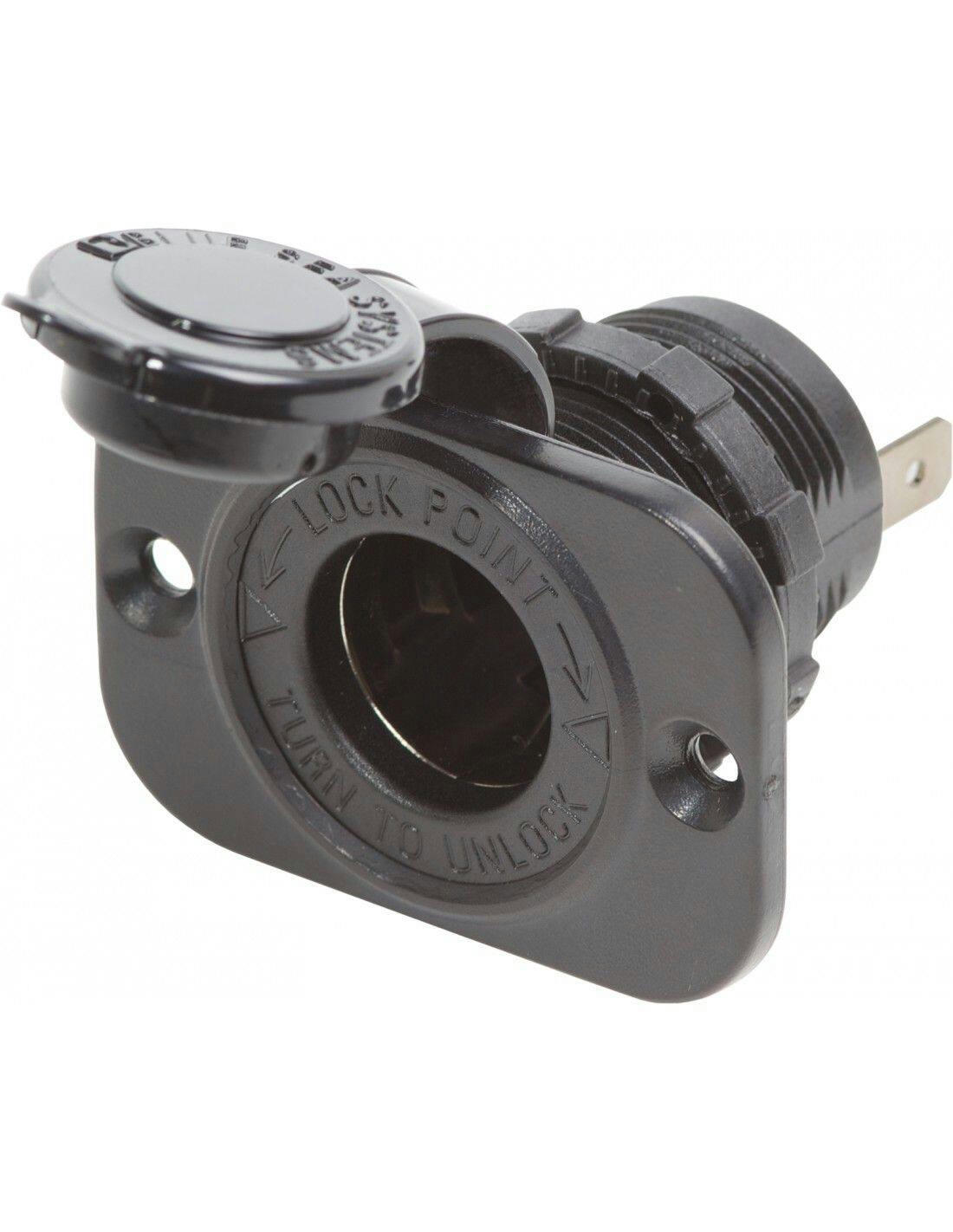 Attwood Blue Sea Systems Dash Socket 12v DC, Plastic, Black