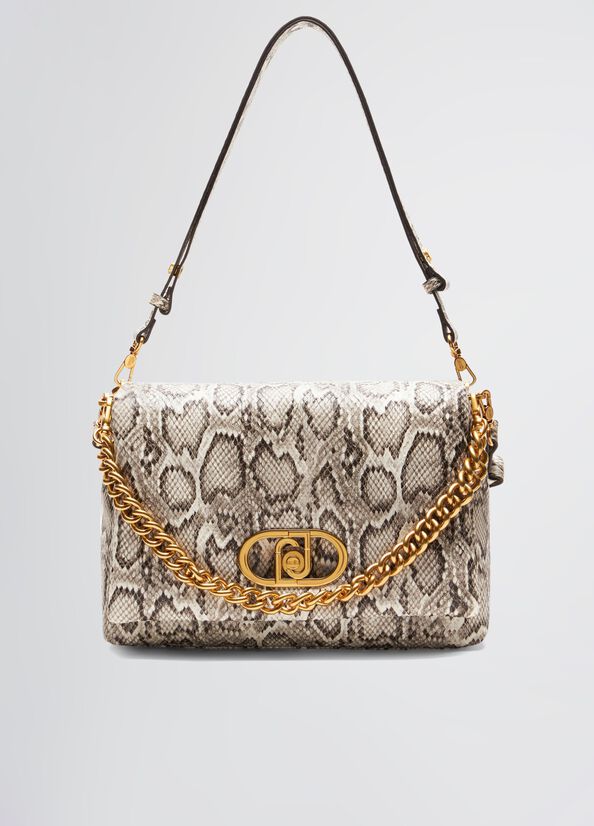 Borsa LaPuffy grande pitonata