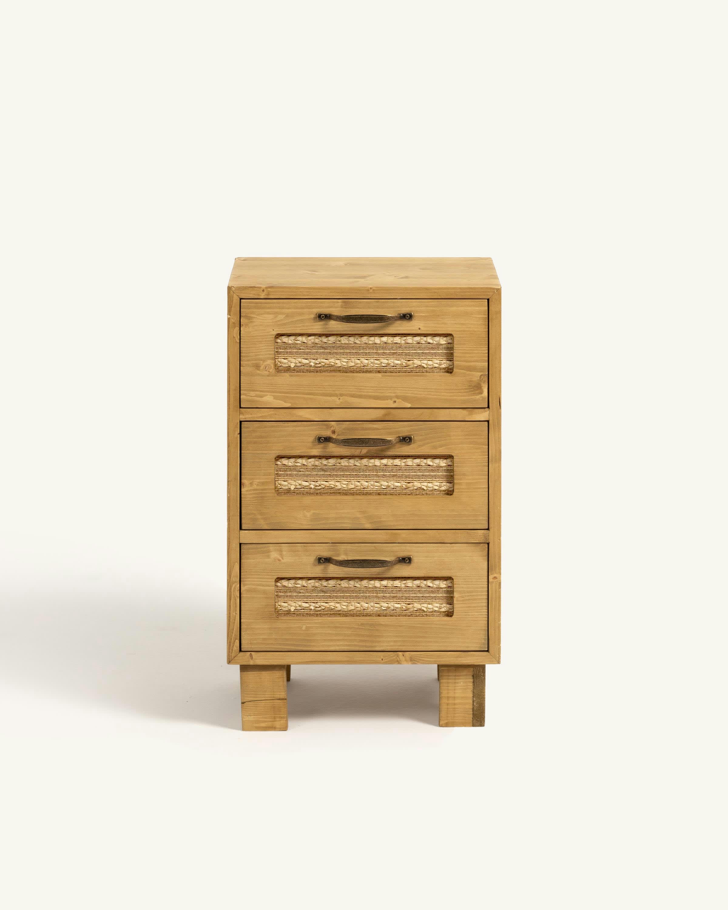 KERLIN - Table de chevet avec tiroirs  en bois en couleur naturel