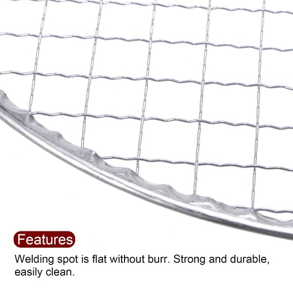 5pcs Round BBQ Grill Net 5.5" Dia Galvanized Iron Barbecue Mesh Mat for Baking