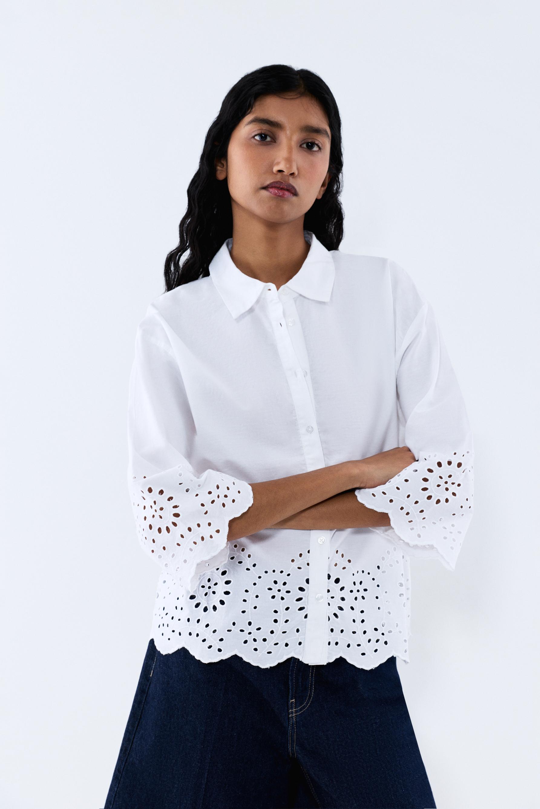 Camisa bordado suizo