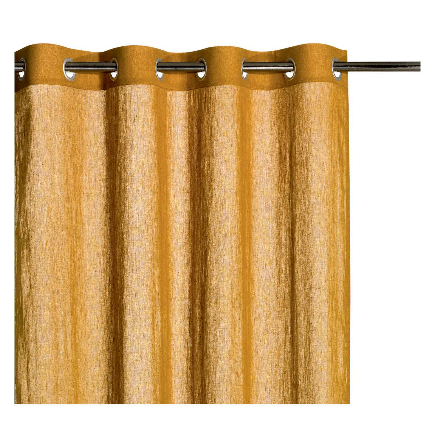 ZEFF - Rideau voile  Lin et Coton en lin bronze 140 x 280