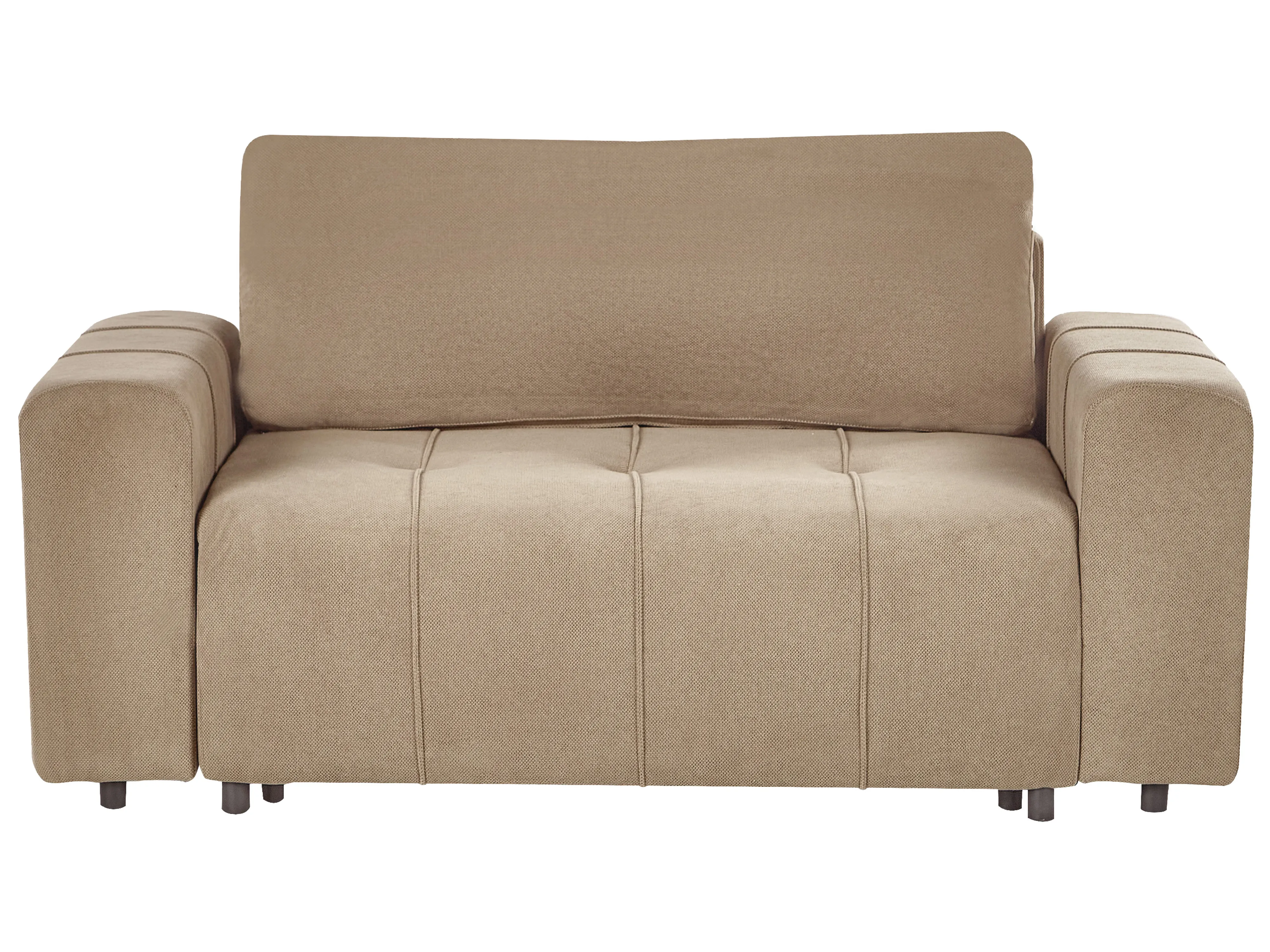 Sofa Bed 2 Seater INNVIK Fabric Brown with Storage