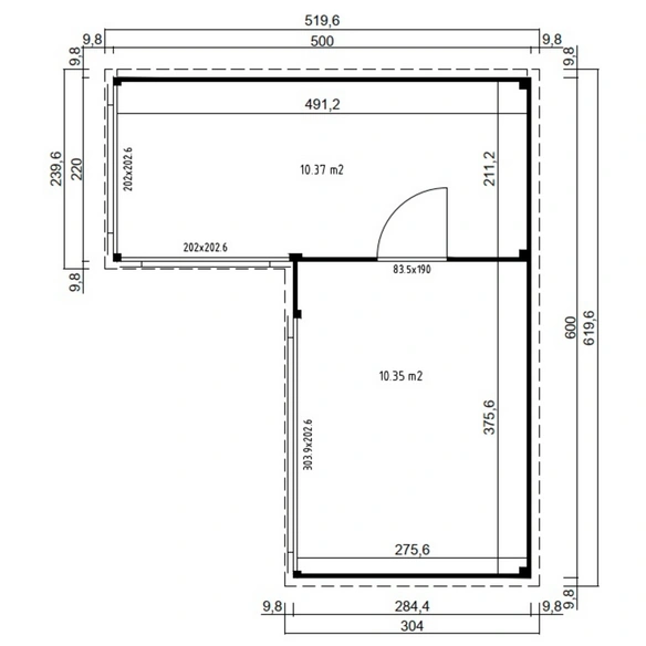 Gartenhaus »Domeo«, BxHxT: 619, 6 x 250, 8 x 519, 6 cm (Außenmaß inkl. Dachüberstand)