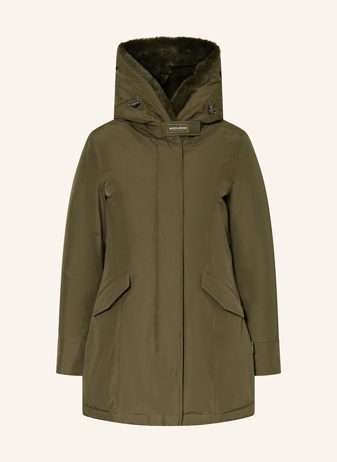 WOOLRICH Daunenjacke BEAKER mit Kunstpelz