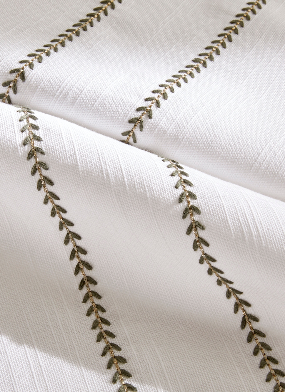 NAPPE EN COTON FLAMMÉ BRODÉE ANTI-TACHE TIBO BLANC