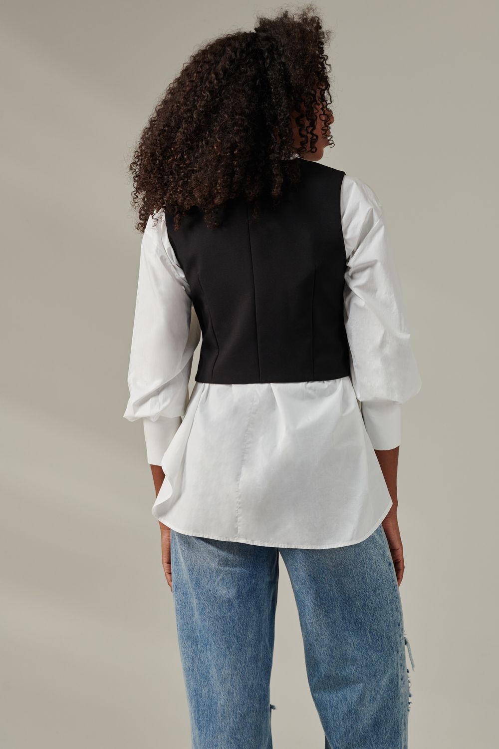 Jolie Moi Plain Button Up Waistcoat
