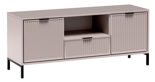 Szafka RTV LINK LS-3 kaszmir 135 cm RYFLOWANE FRONTY