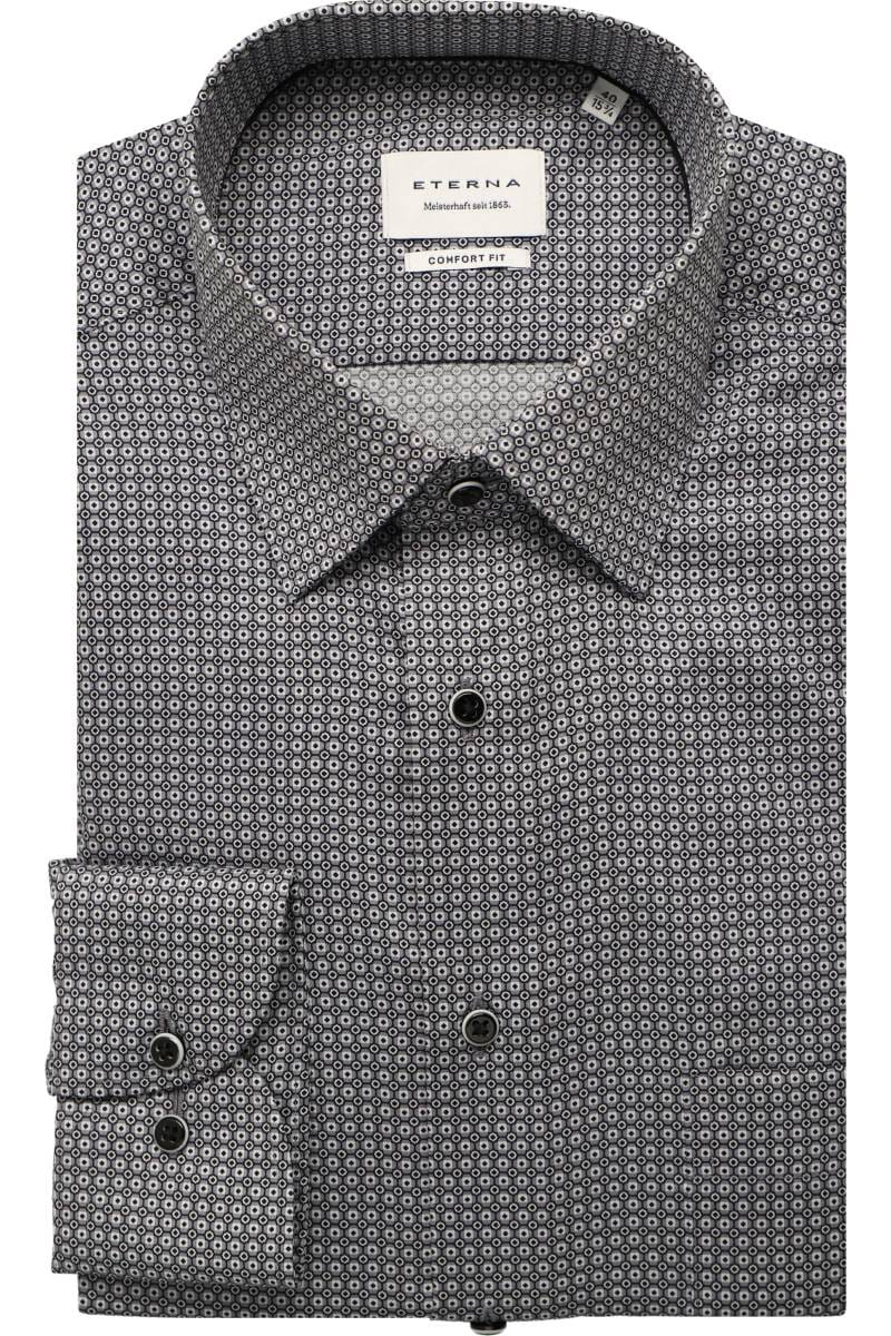 ETERNA Comfort Fit Hemd grau, Bedruckt
