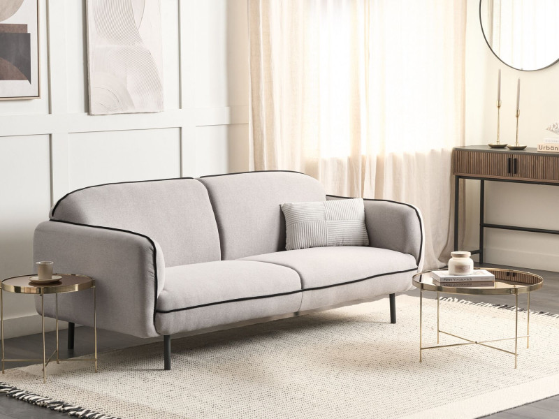 Sofa trzyosobowa tapicerowana jasnoszara
