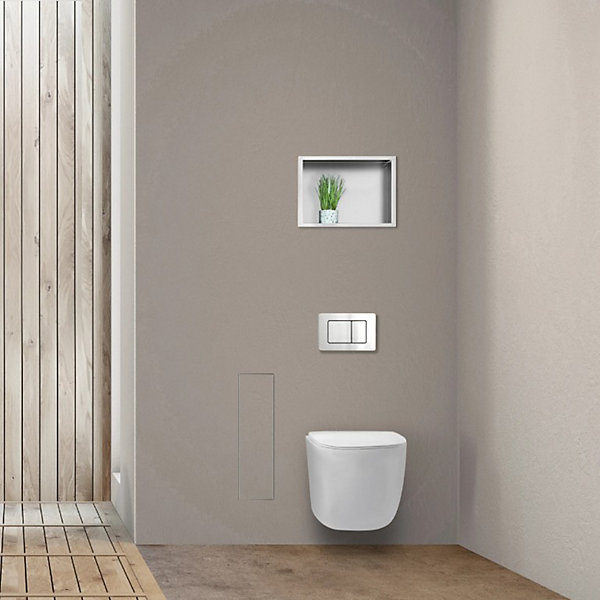 Balneo Armoire encastrée sous carrelage pour brosse WC gauche 53,2cm