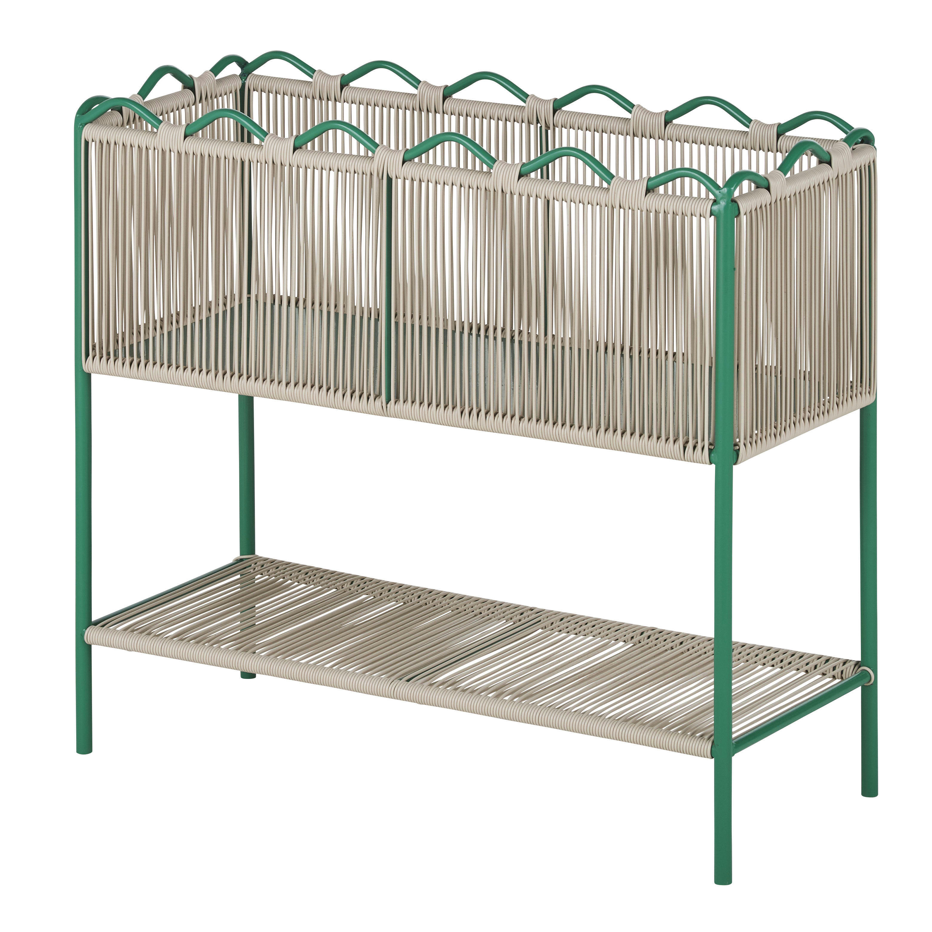 MILA - Jardinière verte et beige