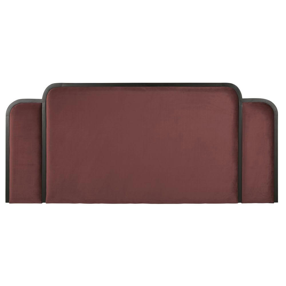 Earer - Tête de lit en bois et tissu couleur brique 225x100