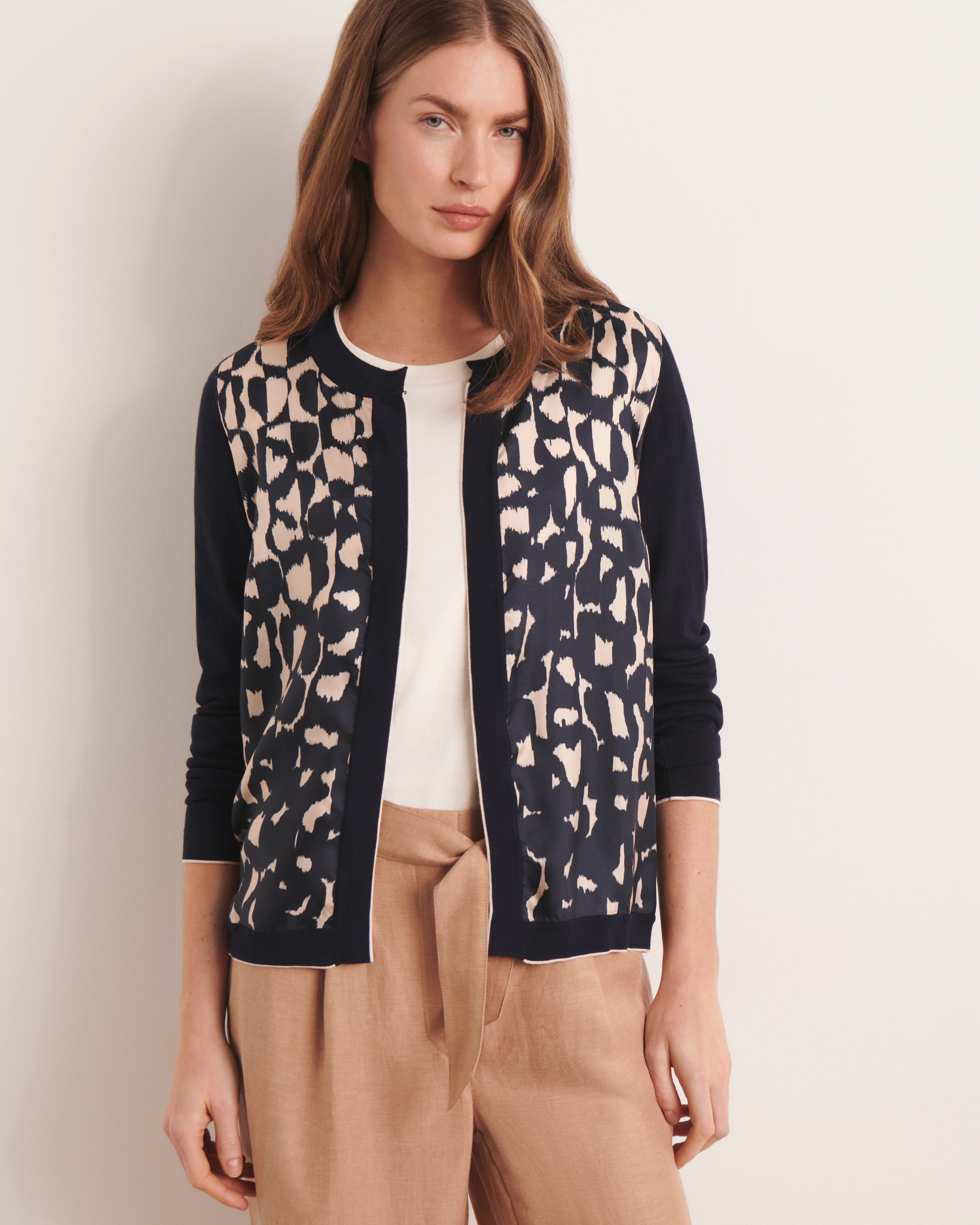 Gilet imprimé bimatière bleu marine twin-set GUERANDE/13105/635