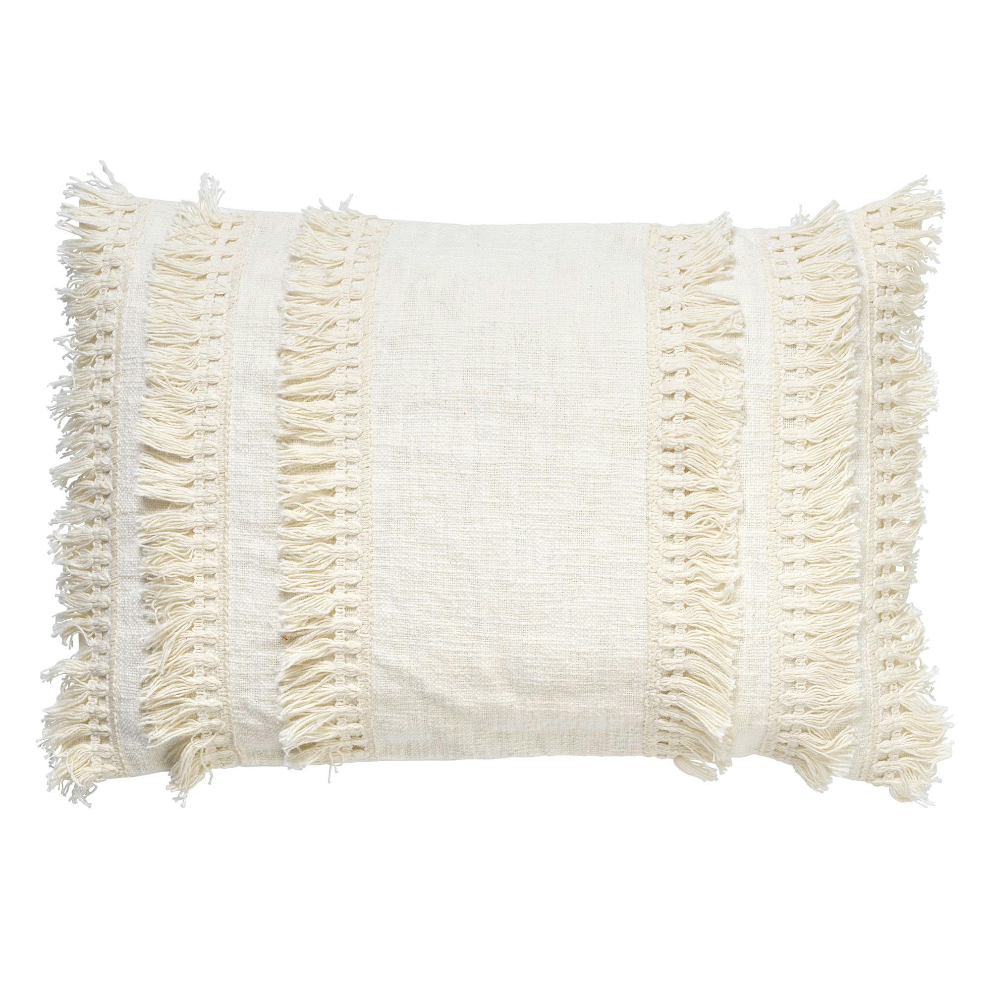 FARA - Housse de coussin blanc en coton-40x60 cm uni