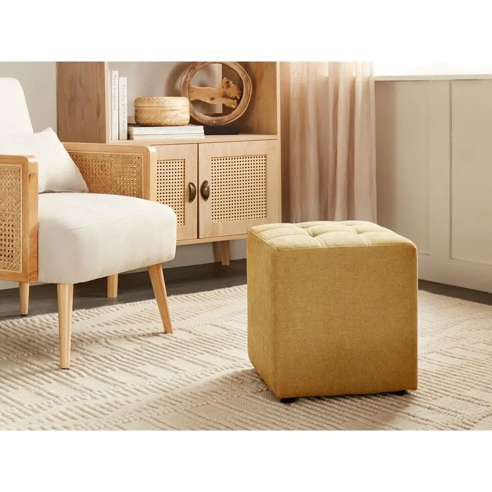 KANSAS - Voetenbank - Geel - 38 cm - Polyester