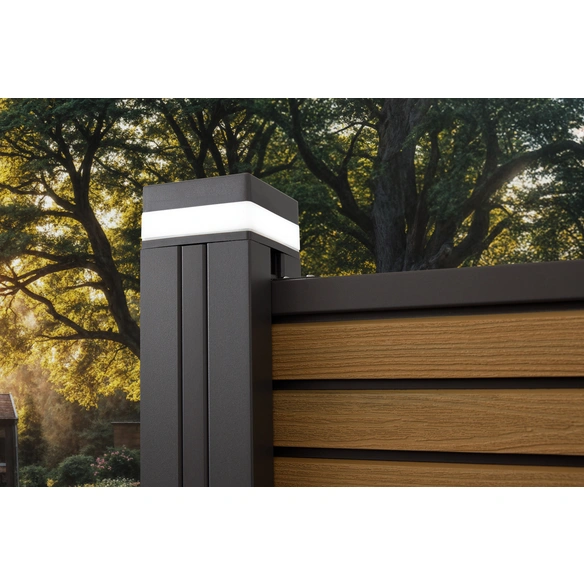 Led-Pfostenleuchte, BxT: 8,8 x 8,8 cm, festverdrahtet, für Flexi-Fence-Zaunsystem