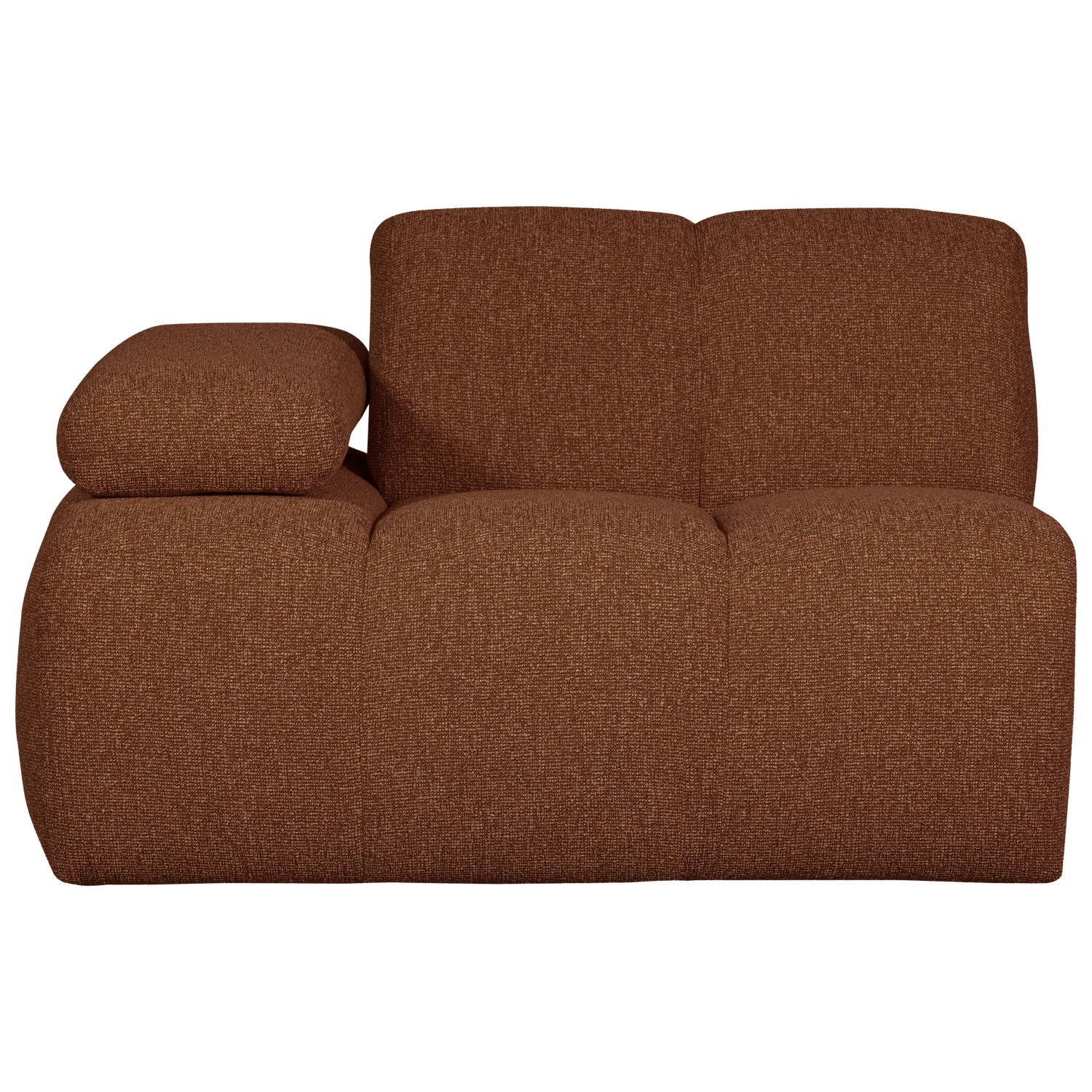 WOOOD 1-zits bank met arm links Mojo - Bouclé - Roest Bruin Melange